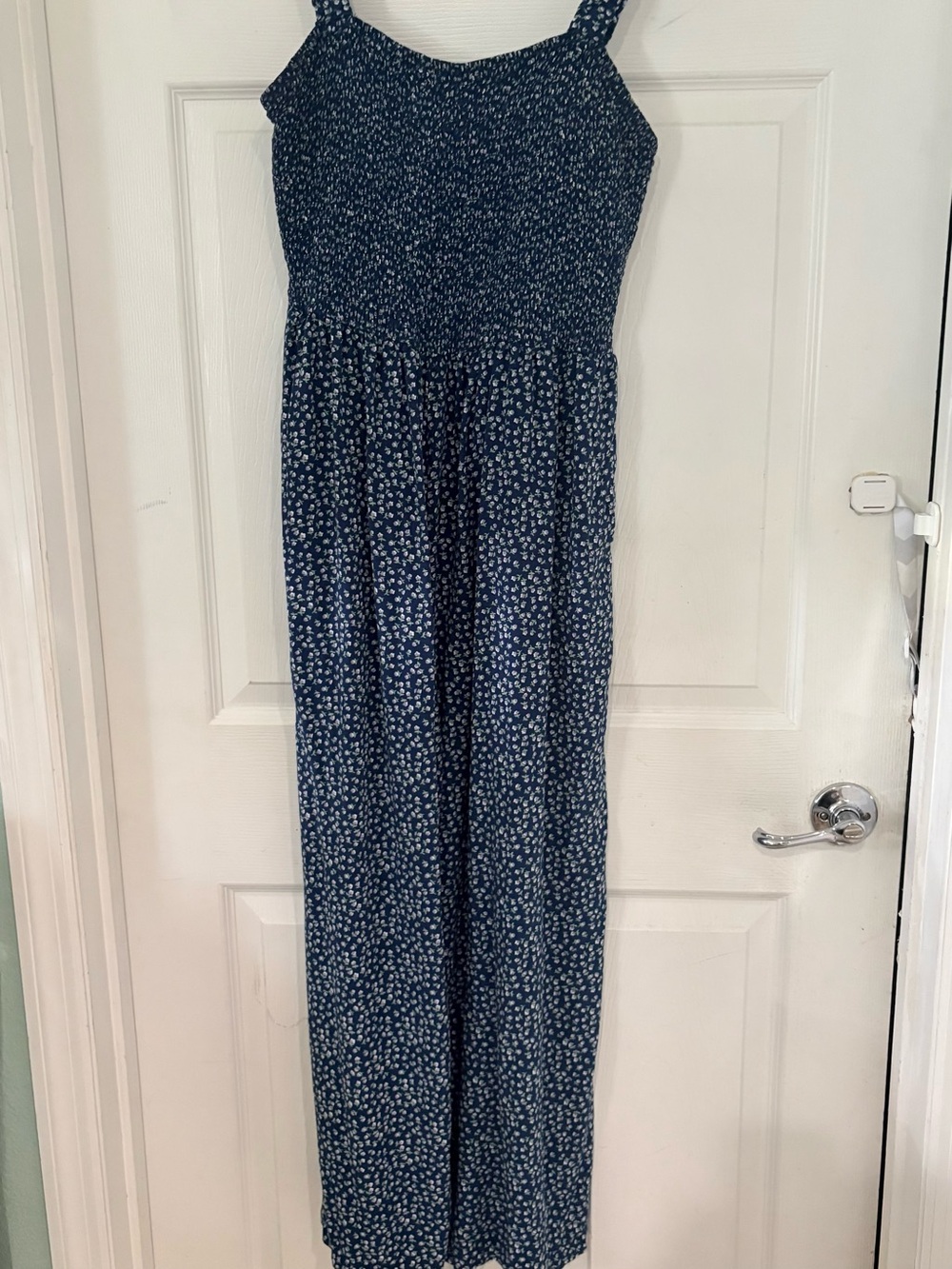 XL Navy Blue Floral Jumpsuit